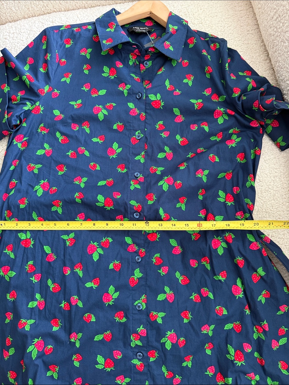 Kate Spade Tossed Strawberry Shirtdress Size XL NWT - Picture 8 of 13